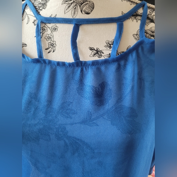 Dots sheer blouse  sz m - Picture 2 of 5